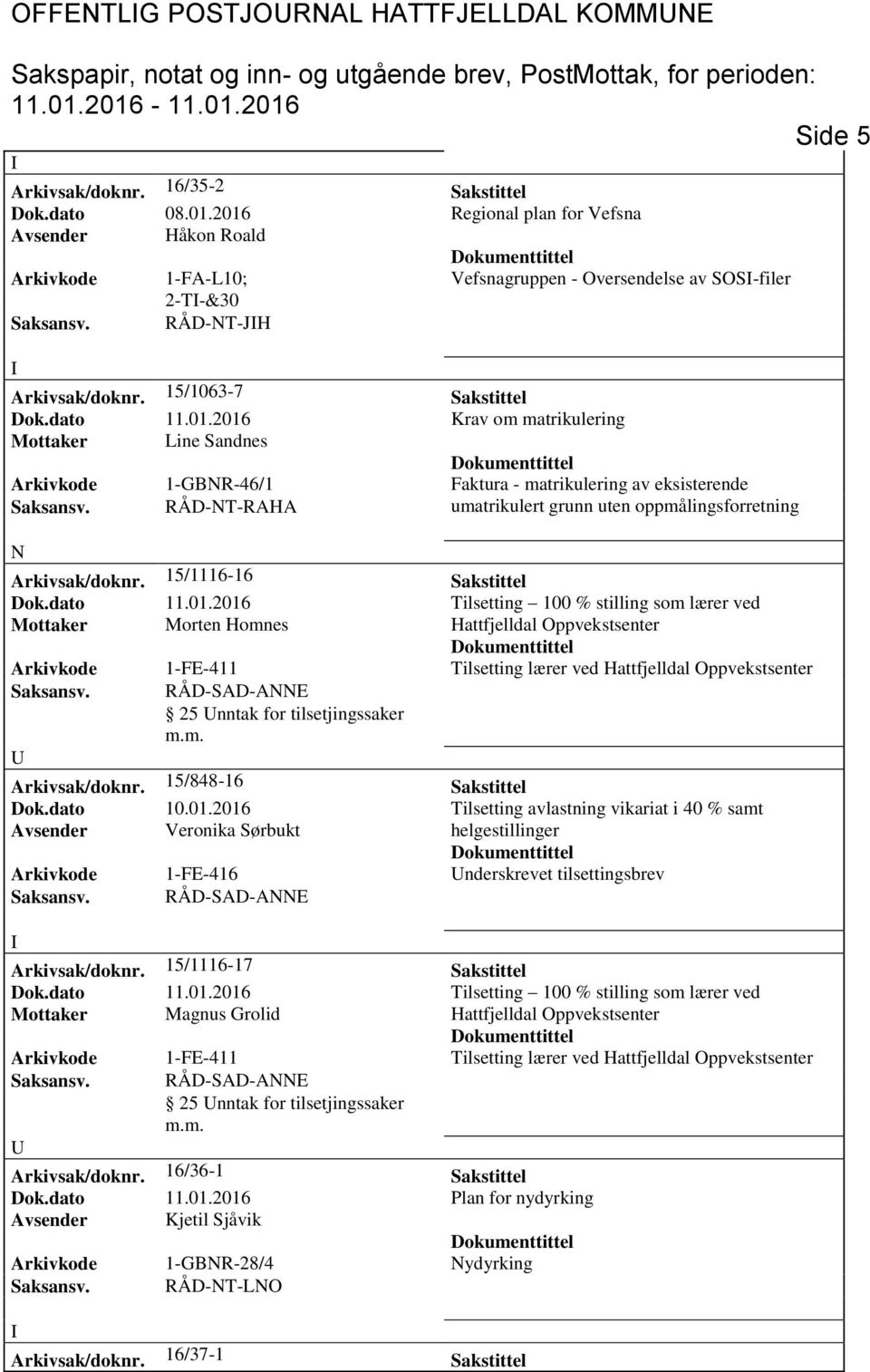 RÅD-NT-RAHA umatrikulert grunn uten oppmålingsforretning N Arkivsak/doknr. 15/1116-16 Sakstittel Dok.dato 11.01.