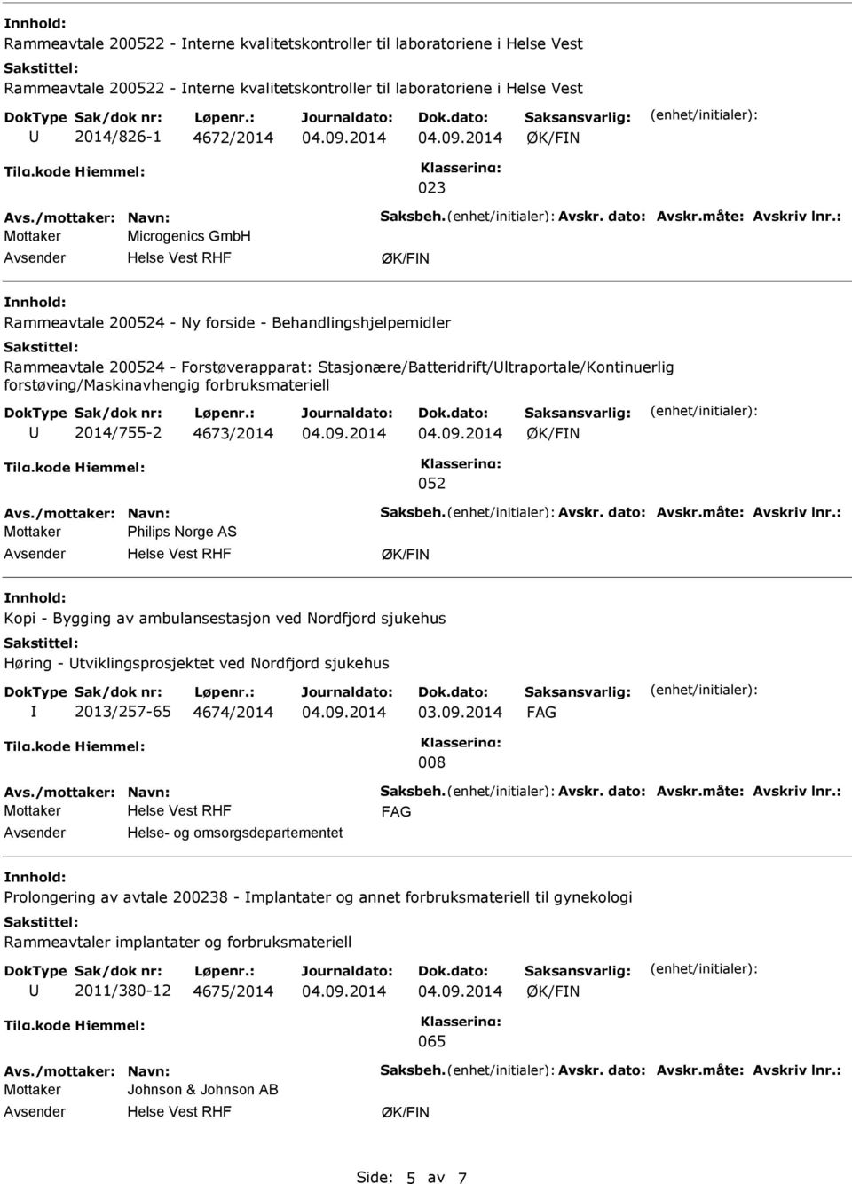 forbruksmateriell 2014/755-2 4673/2014 052 Mottaker Philips Norge AS Kopi - Bygging av ambulansestasjon ved Nordfjord sjukehus Høring - tviklingsprosjektet ved Nordfjord sjukehus 2013/257-65