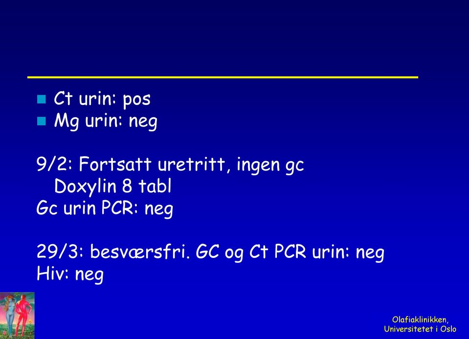 Doxylin 8 tabl Gc urin PCR: neg