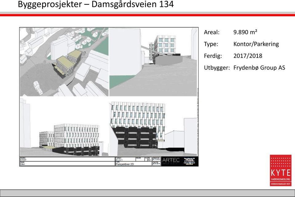 890 m² Type: Kontor/Parkering