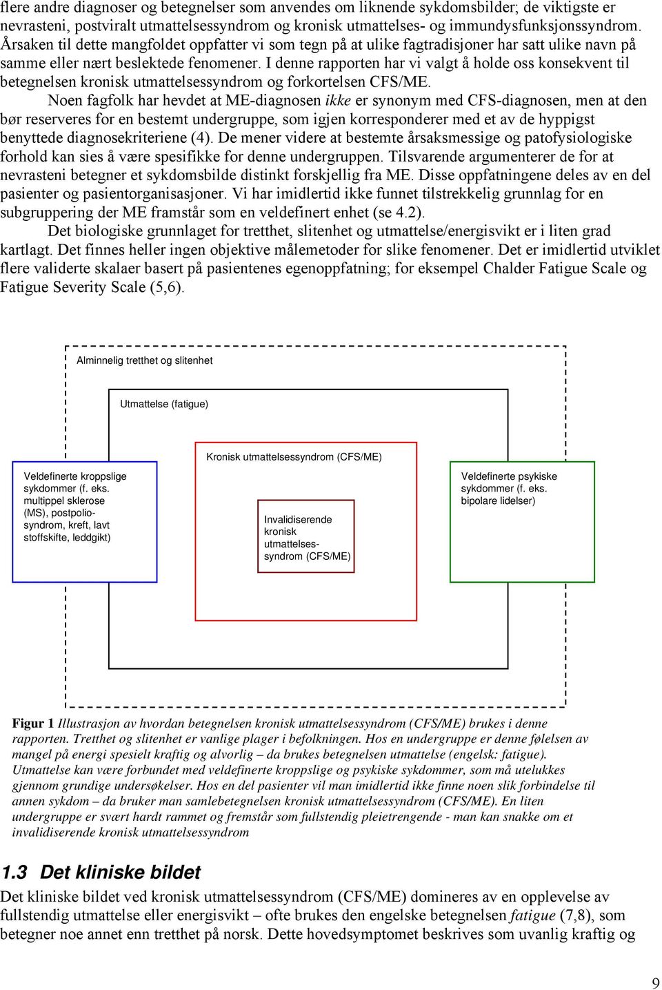 I denne rapporten har vi valgt å holde oss konsekvent til betegnelsen kronisk utmattelsessyndrom og forkortelsen CFS/ME.