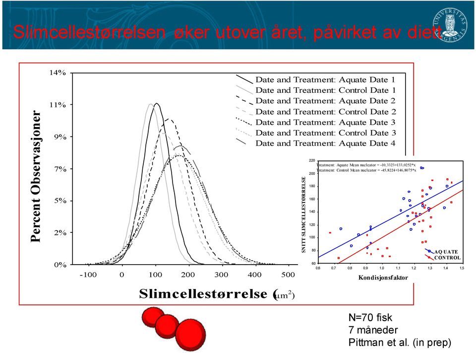 and Treatment: Aquate Date 4 5% 2% Treatment: Aquate Mean nucleator = -10,3323+133,0252*x Treatment: Control Mean nucleator = -45,8224+146,8075*x 180 160 140 120 100 80 60