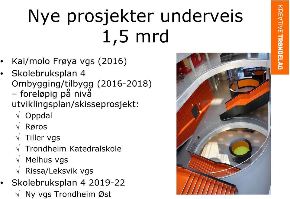 utviklingsplan/skisseprosjekt: Oppdal Røros Tiller vgs Trondheim