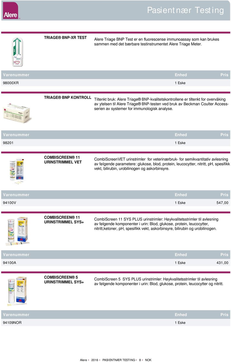 for immunologisk analyse.