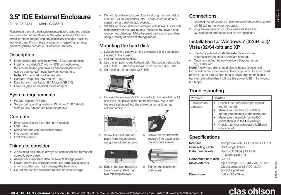 3.5 IDE External Enclosure - PDF Free Download