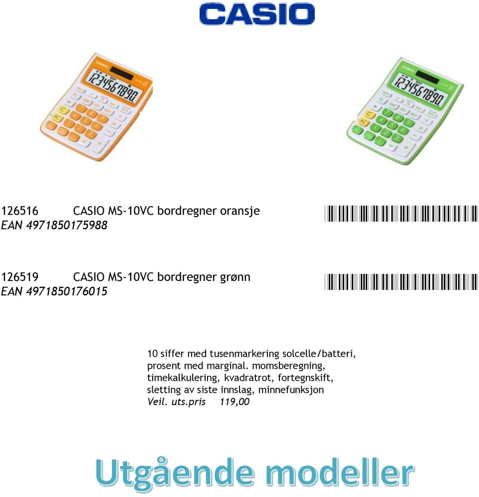 CASIO SL450S skoleregner EAN - PDF Gratis nedlasting