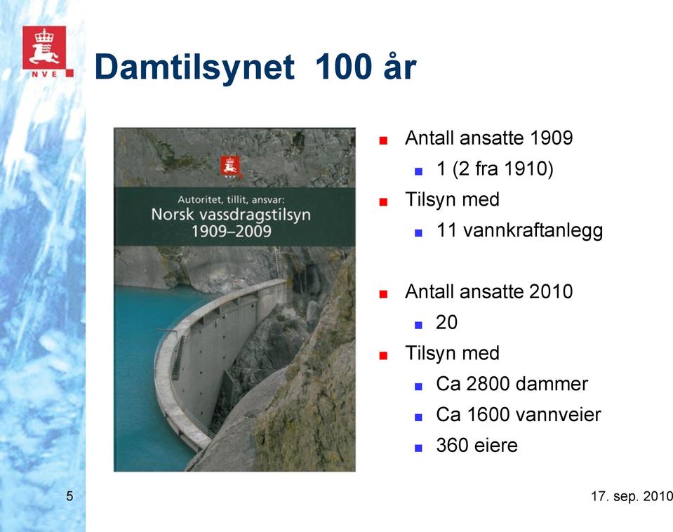 vannkraftanlegg Antall ansatte 2010 20