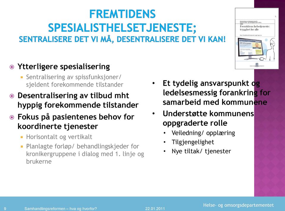 behandlingskjeder for kronikergruppene i dialog med 1.