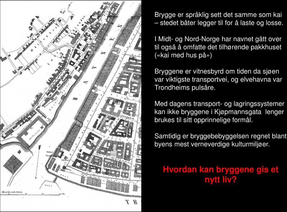 tiden da sjøen var viktigste transportvei, og elvehavna var Trondheims pulsåre.