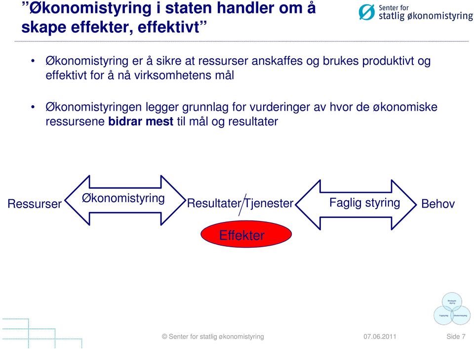 Økonomistyringen legger grunnlag for vurderinger av hvor de økonomiske ressursene bidrar