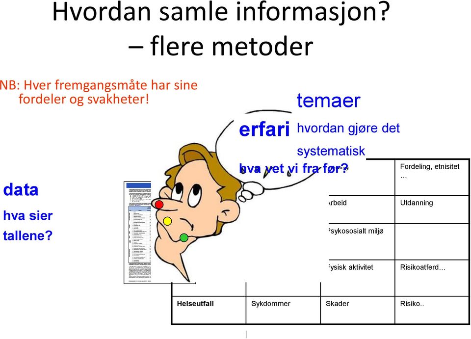 flere metoder temaer erfaringer hvordan gjøre det systematisk hva vet vi fra før?