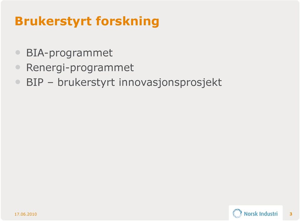 Renergi-programmet BIP