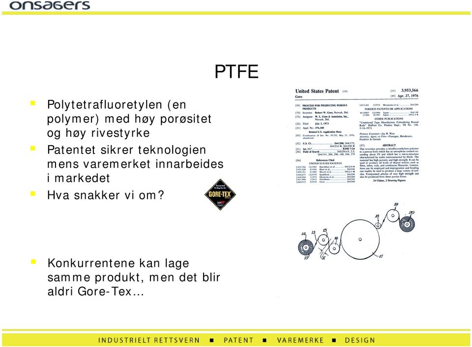 Patentet sikrer teknologien mens varemerket innarbeides i