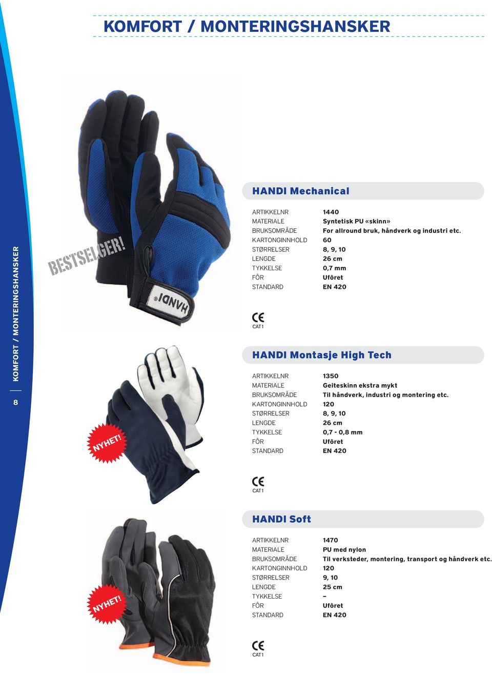 60 8, 9, 26 cm 0,7 mm Ufôret HANDI Montasje High Tech 1350 Geiteskinn ekstra mykt Til håndverk,