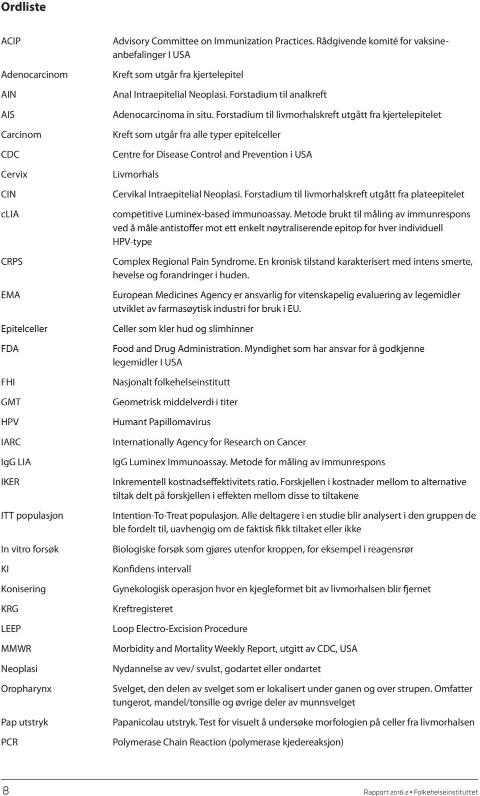 Forstadium til analkreft Adenocarcinoma in situ.