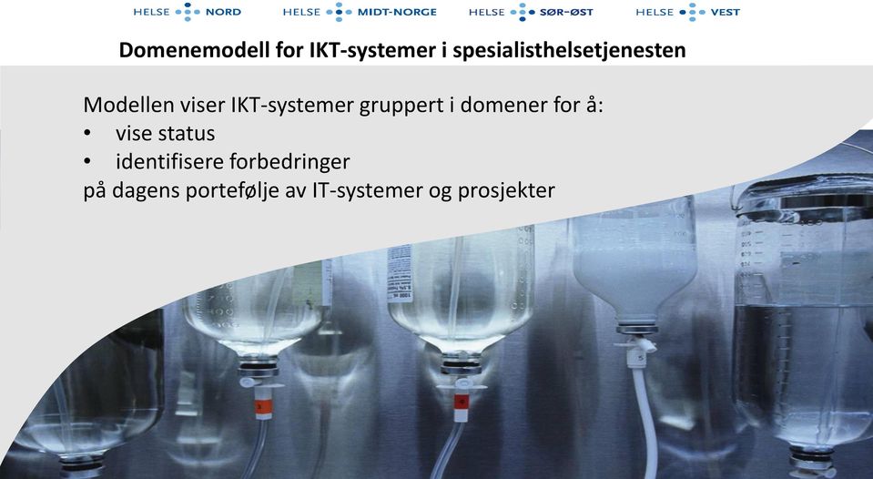 IKT-systemer gruppert i domener for å: vise