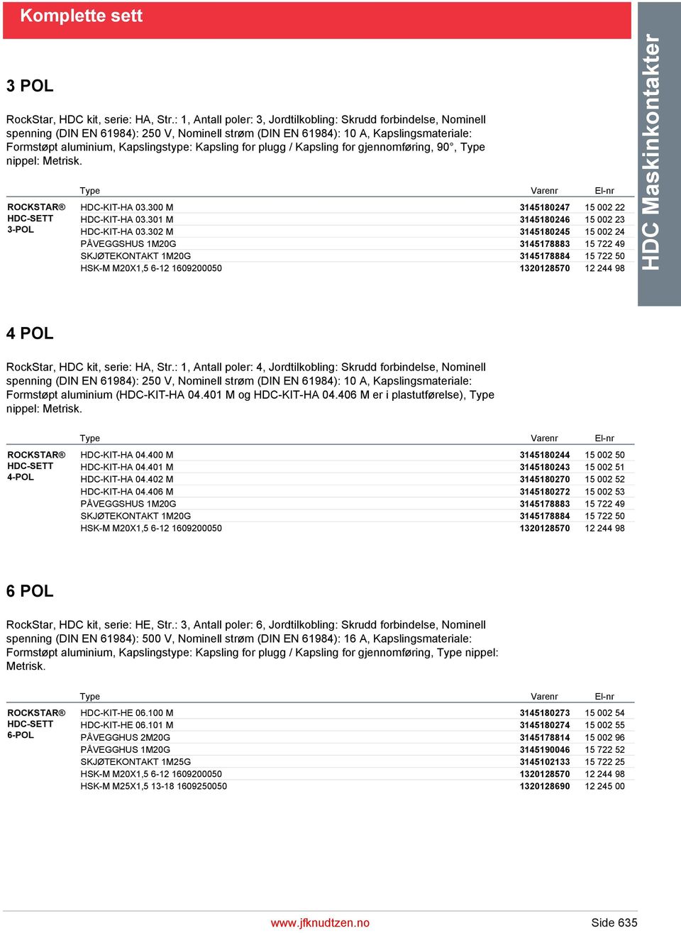 Kapsling for plugg / Kapsling for gjennomføring, 90, Type nippel: Metrisk. ROCKSTAR HDC-SETT 3-POL HDC-KIT-HA 03.300 M 3145180247 15 002 22 HDC-KIT-HA 03.301 M 3145180246 15 002 23 HDC-KIT-HA 03.