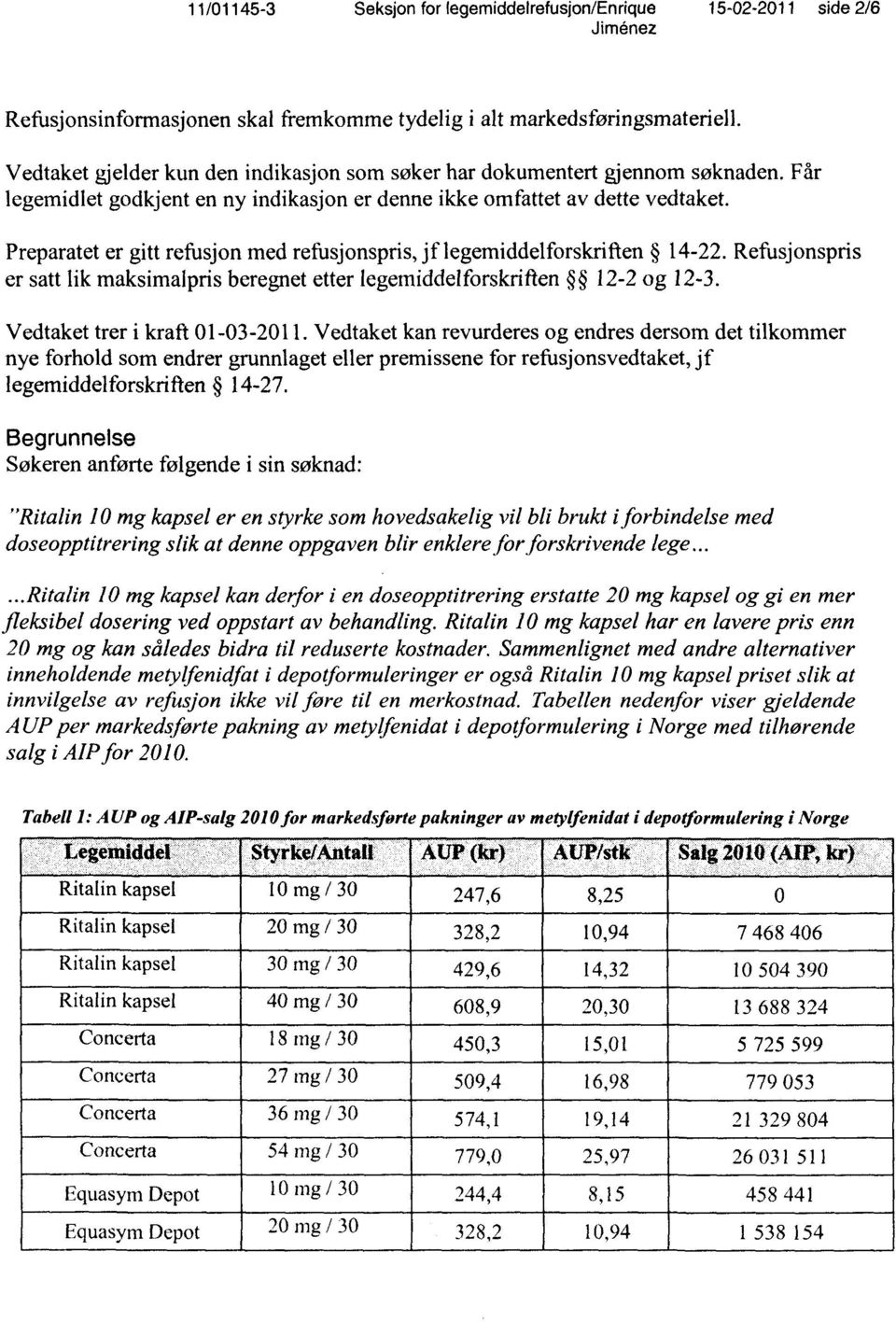 Preparatet er gitt refusjon med refusjonspris, jf legemiddelforskriften 14-22. Refusjonspris er satt lik maksimalpris beregnet etter legemiddelforskriften 12-2 og 12-3.