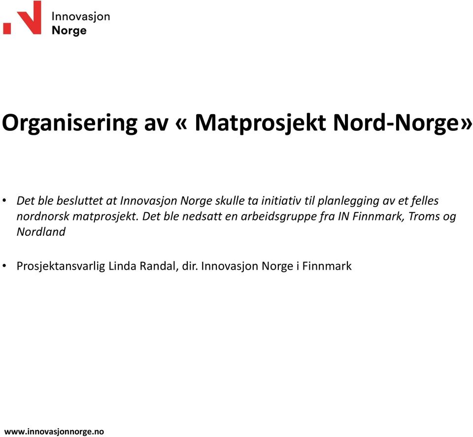 nordnorsk matprosjekt.