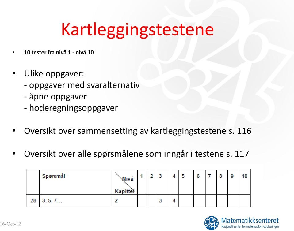 hoderegningsoppgaver Oversikt over sammensetting av