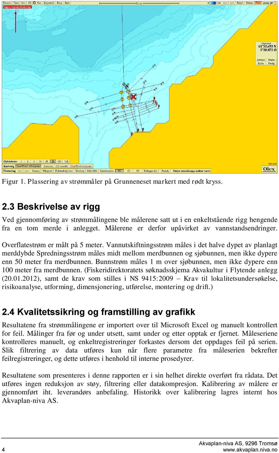 Overflatestrøm er målt på 5 meter.