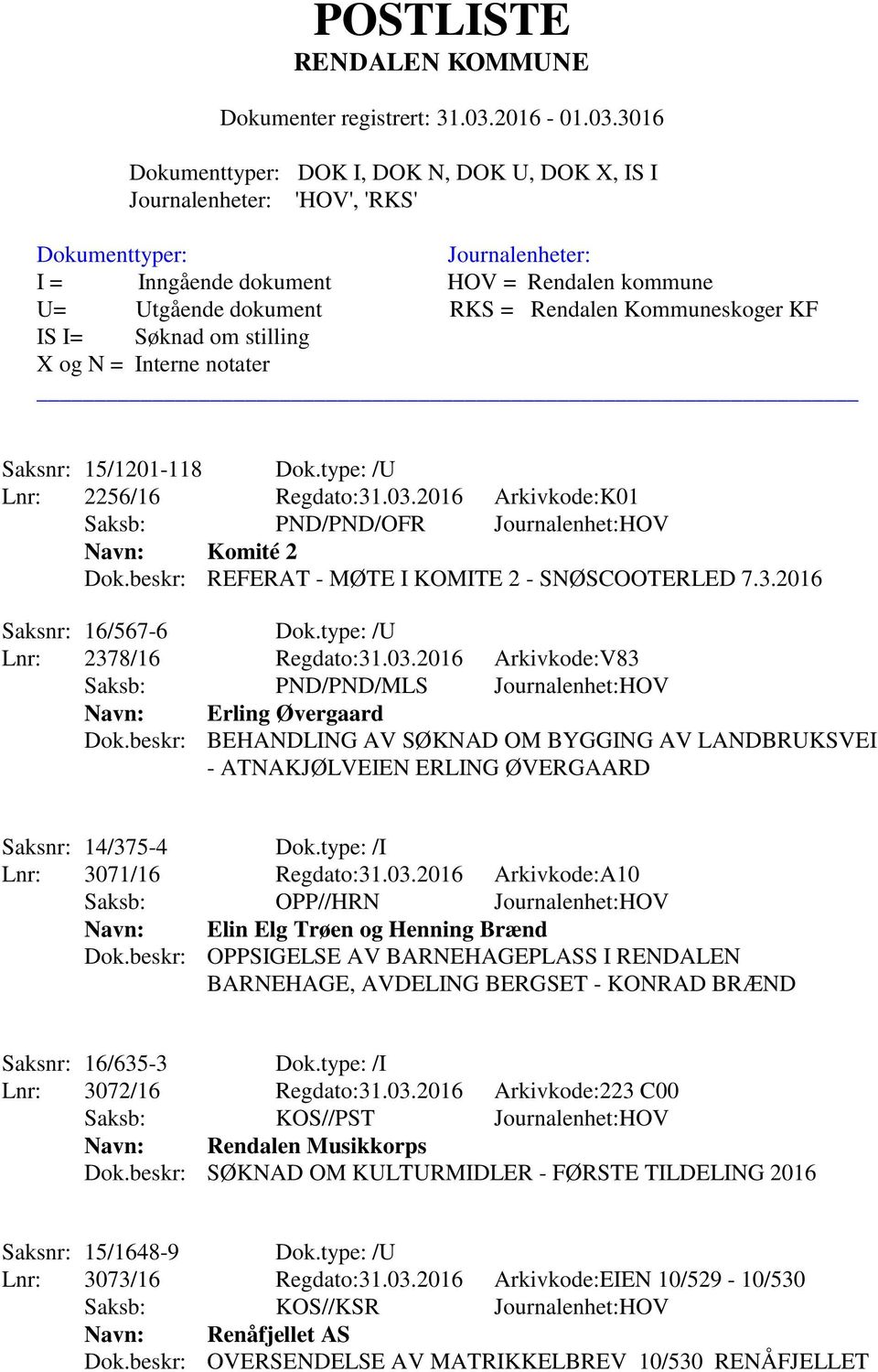 beskr: BEHANDLING AV SØKNAD OM BYGGING AV LANDBRUKSVEI - ATNAKJØLVEIEN ERLING ØVERGAARD Saksnr: 14/375-4 Dok.type: /I Lnr: 3071/16 Regdato:31.03.