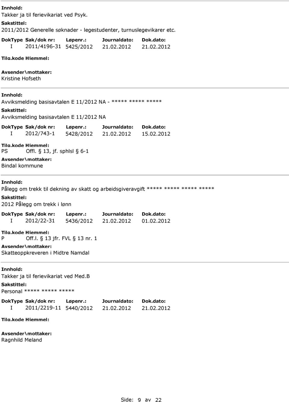 S 2012/743-1 5428/2012 Bindal kommune 15.02.