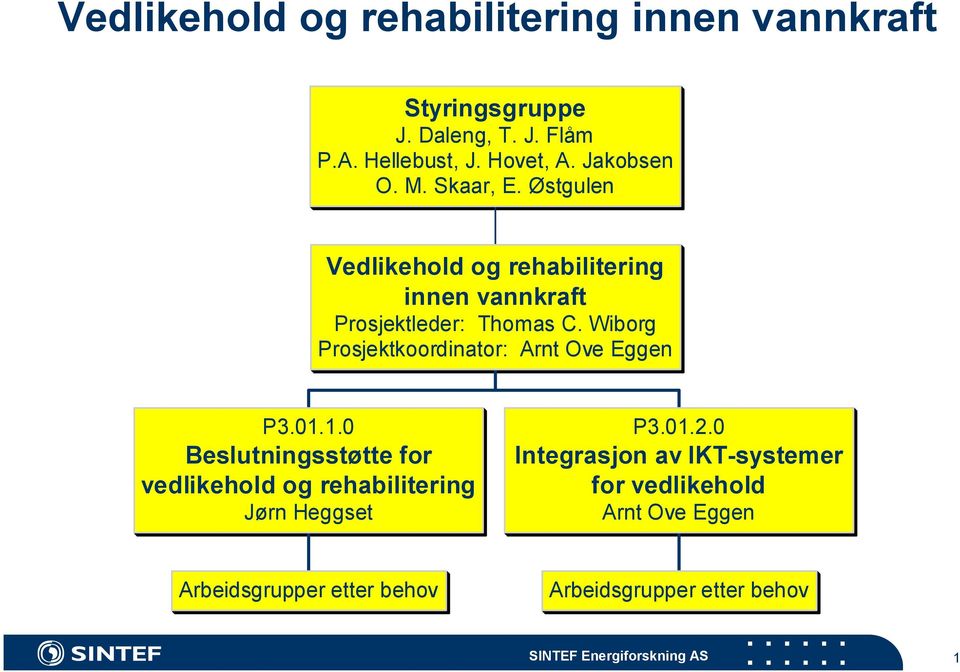 Wiborg Prosjektkoordinator: Arnt Ove Eggen P3.01.