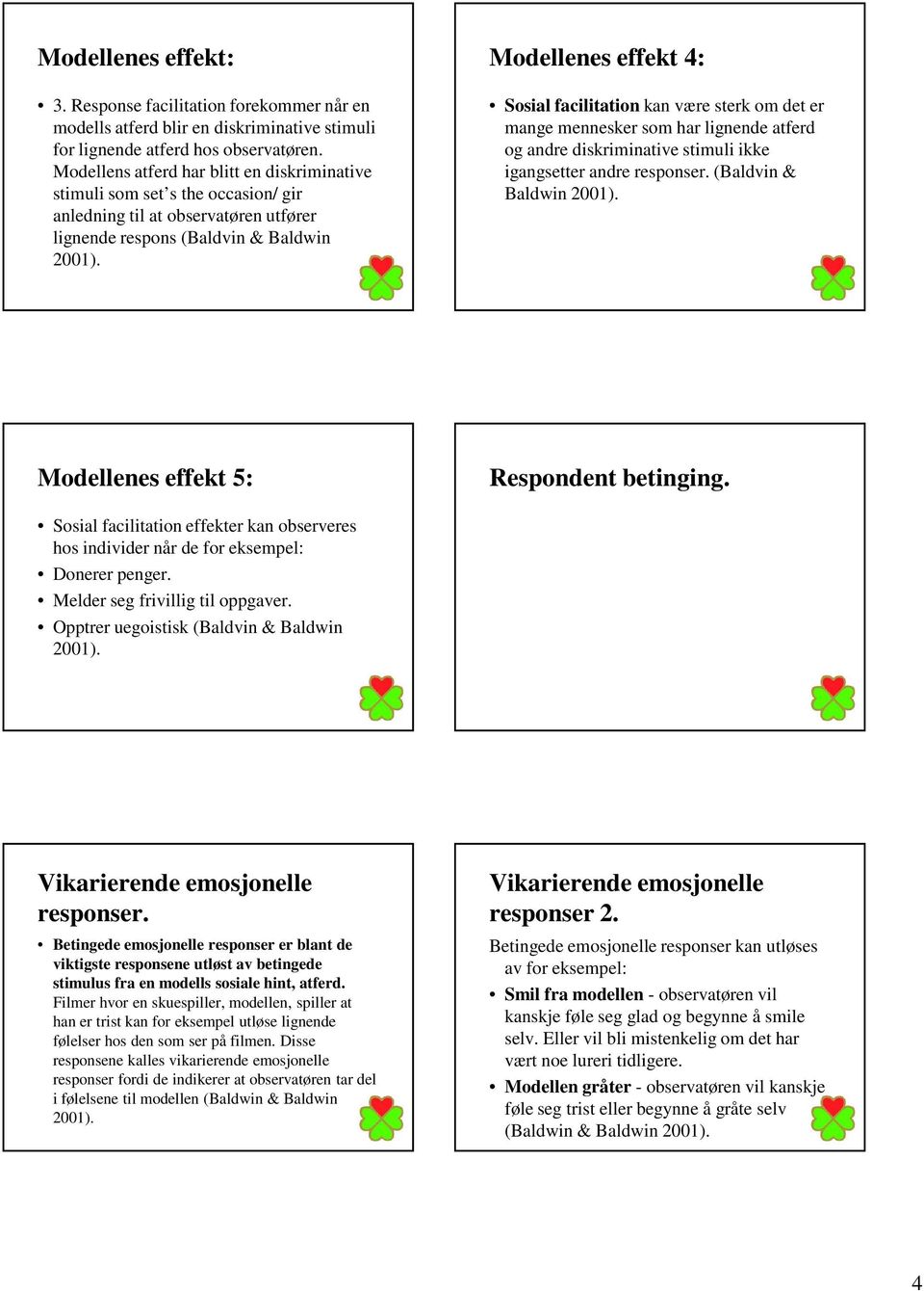 være sterk om det er mange mennesker som har lignende atferd og andre diskriminative stimuli ikke igangsetter andre responser. (Baldvin & Baldwin Modellenes effekt 5: Respondent betinging.