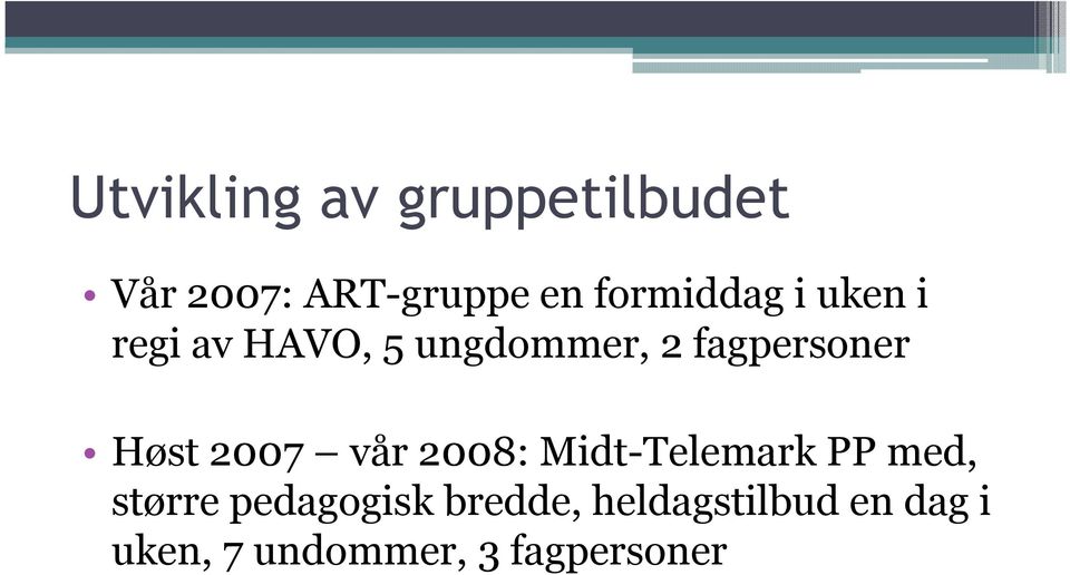 fagpersoner Høst 2007 vår 2008: Midt-Telemark PP med,