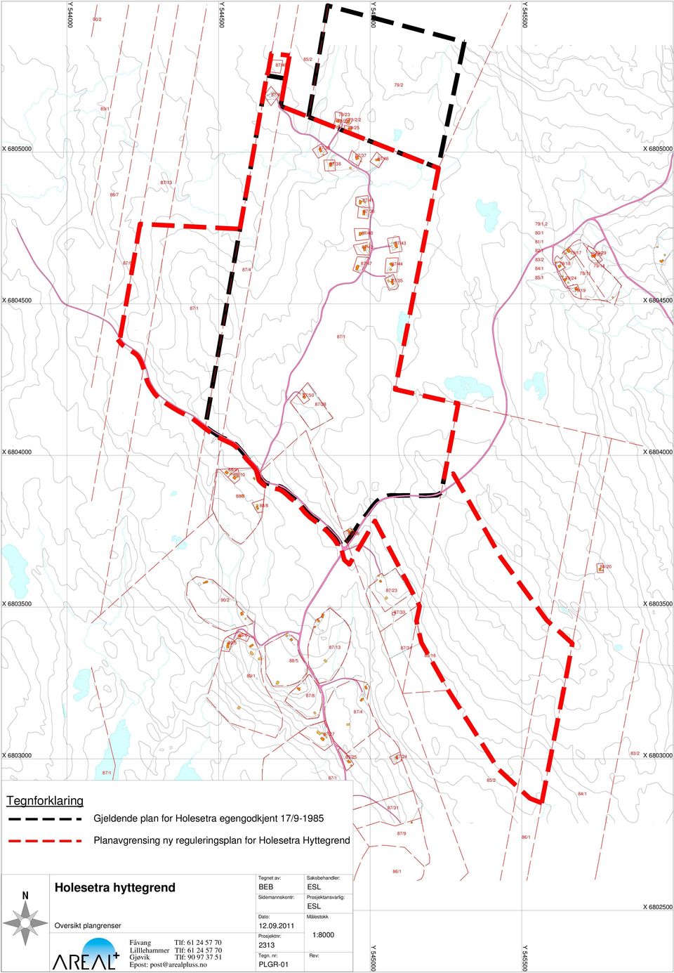 6803500 87/33 89/6 89/5 3 87/34 88/5 85/16 89/1 87/8 87/4 87/27 83/2 X 6803000 87/25 87/24 X 6803000 85/2 Tegnforklaring Gjeldende plan for Holesetra egengodkjent 17/9-1985 87/31 84/1 Planavgrensing
