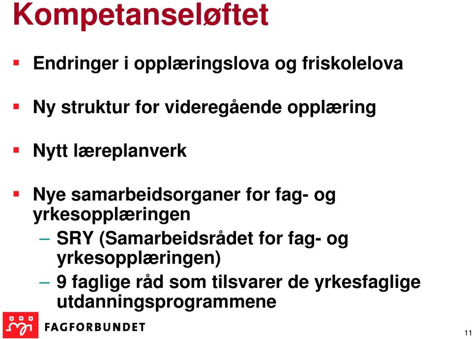 fag- og yrkesopplæringen SRY (Samarbeidsrådet for fag- og