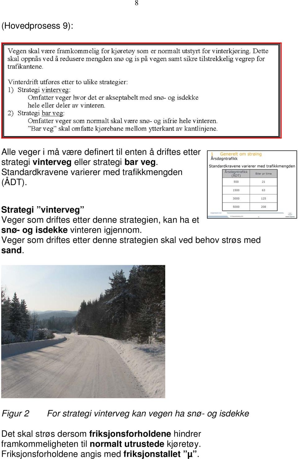 Strategi vinterveg Veger som driftes etter denne strategien, kan ha et snø- og isdekke vinteren igjennom.