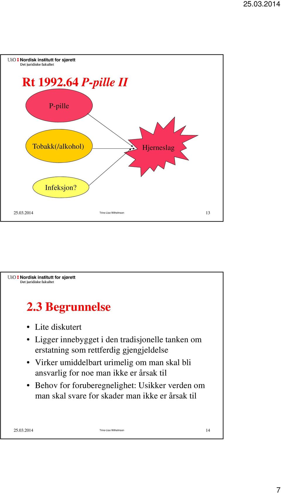 gjengjeldelse Virker umiddelbart urimelig om man skal bli ansvarlig for noe man ikke er årsak til Behov for