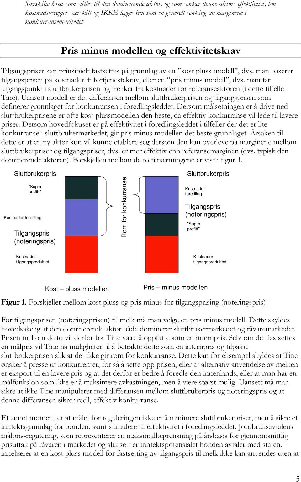 man baserer tilgangsprisen på kostnader + fortjenestekrav, eller en pris minus modell, dvs.