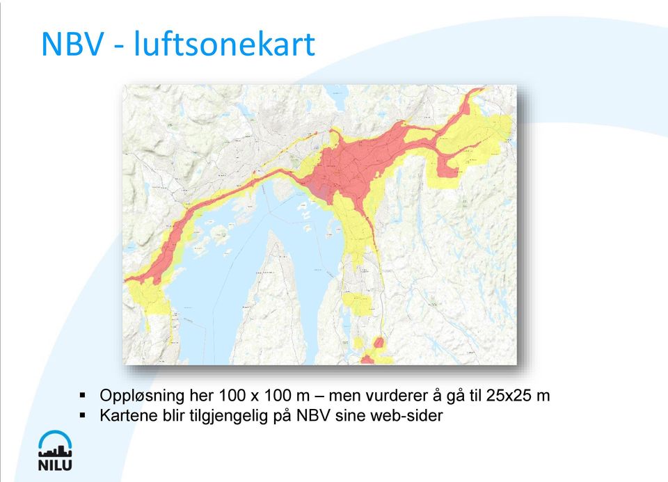 gå til 25x25 m Kartene blir