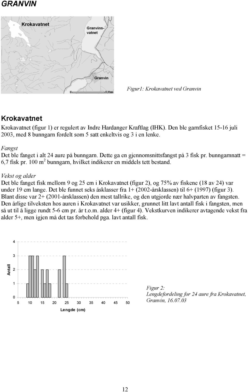 bunngarnnatt = 6,7 fisk pr. 1 m bunngarn, hvilket indikerer en middels tett bestand.