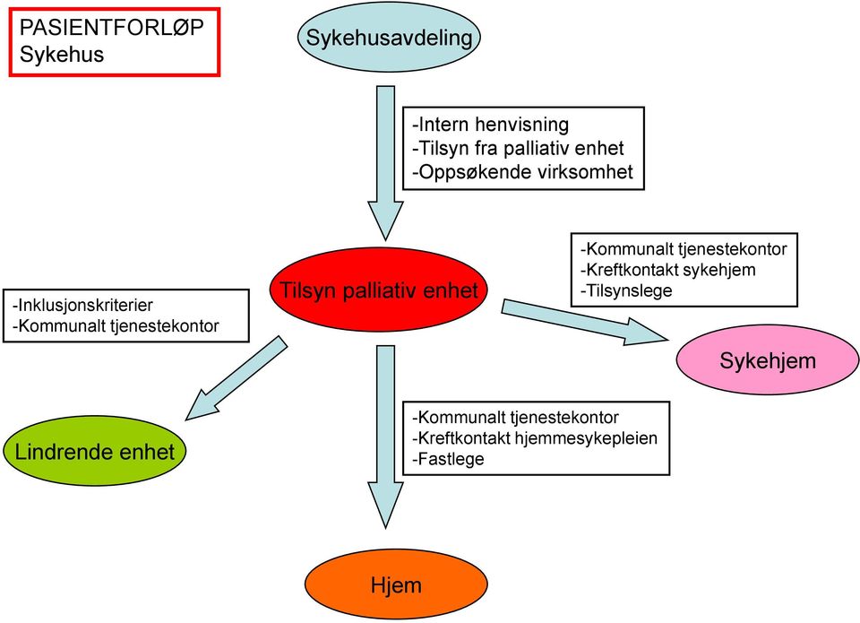 -Inklusjonskriterier Tilsyn palliativ enhet -Kreftkontakt