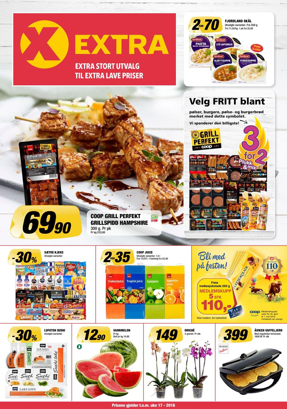 COOP GRILL PERFEKT GRILLSPIDD HAMPSHIRE 300 g. Pr pk Pr kg 233,00. COOP  JUICE Utvalgte varianter. 1,5 l Fra 11,67/l. 1 kartong fra 22,40 - PDF  Gratis nedlasting