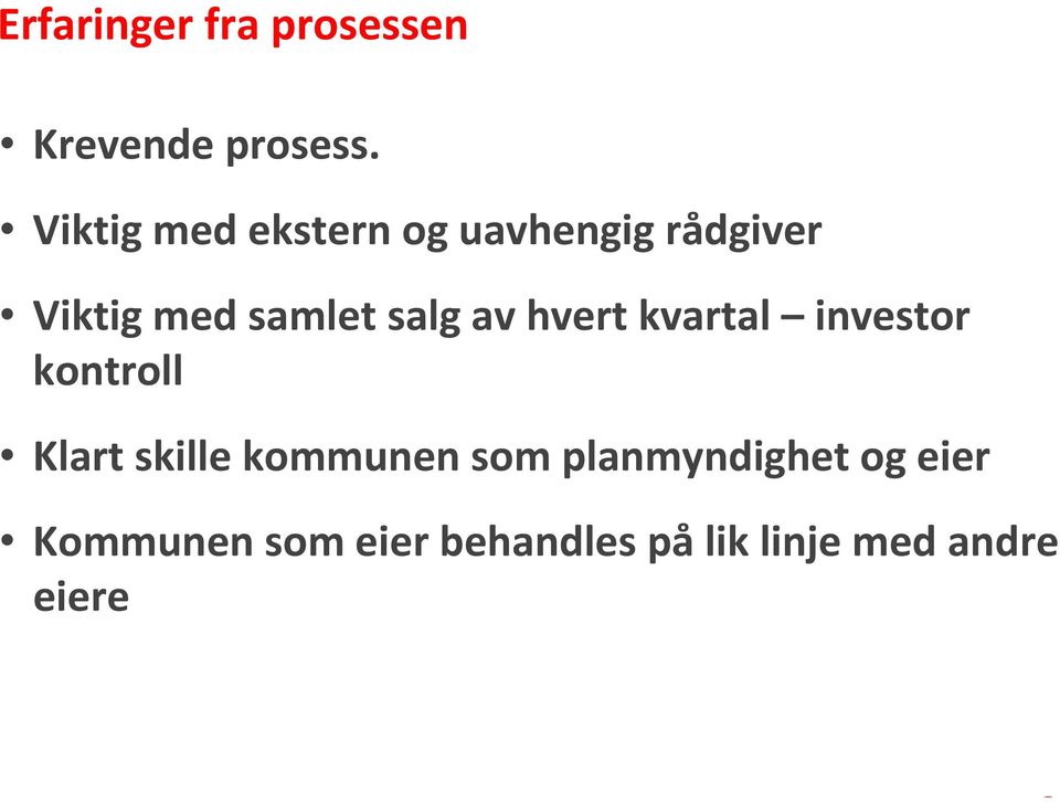 salg av hvert kvartal investor kontroll Klart skille kommunen