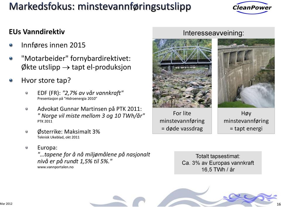 PTK 2011 Østerrike: Maksimalt 3% Teknisk Ukeblad, okt 2011 Europa: " tapene for å nå miljømålene på nasjonalt nivå er på rundt 1,5% til 5%." www.