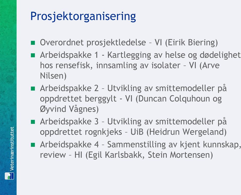 oppdrettet berggylt - VI (Duncan Colquhoun og Øyvind Vågnes) Arbeidspakke 3 Utvikling av smittemodeller på