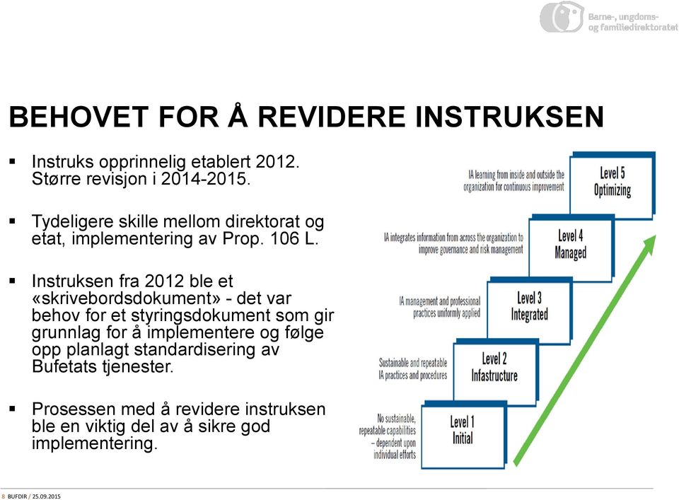 Instruksen fra 2012 ble et «skrivebordsdokument» - det var behov for et styringsdokument som gir grunnlag for å