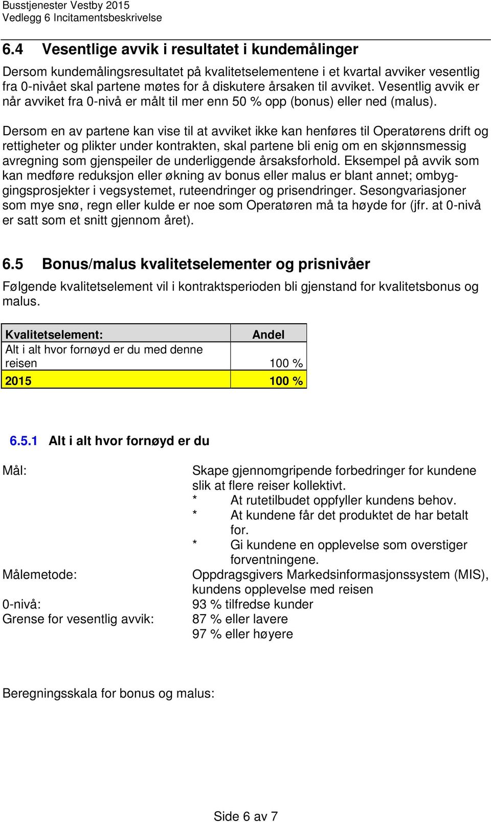 Dersom en av partene kan vise til at avviket ikke kan henføres til Operatørens drift og rettigheter og plikter under kontrakten, skal partene bli enig om en skjønnsmessig avregning som gjenspeiler de