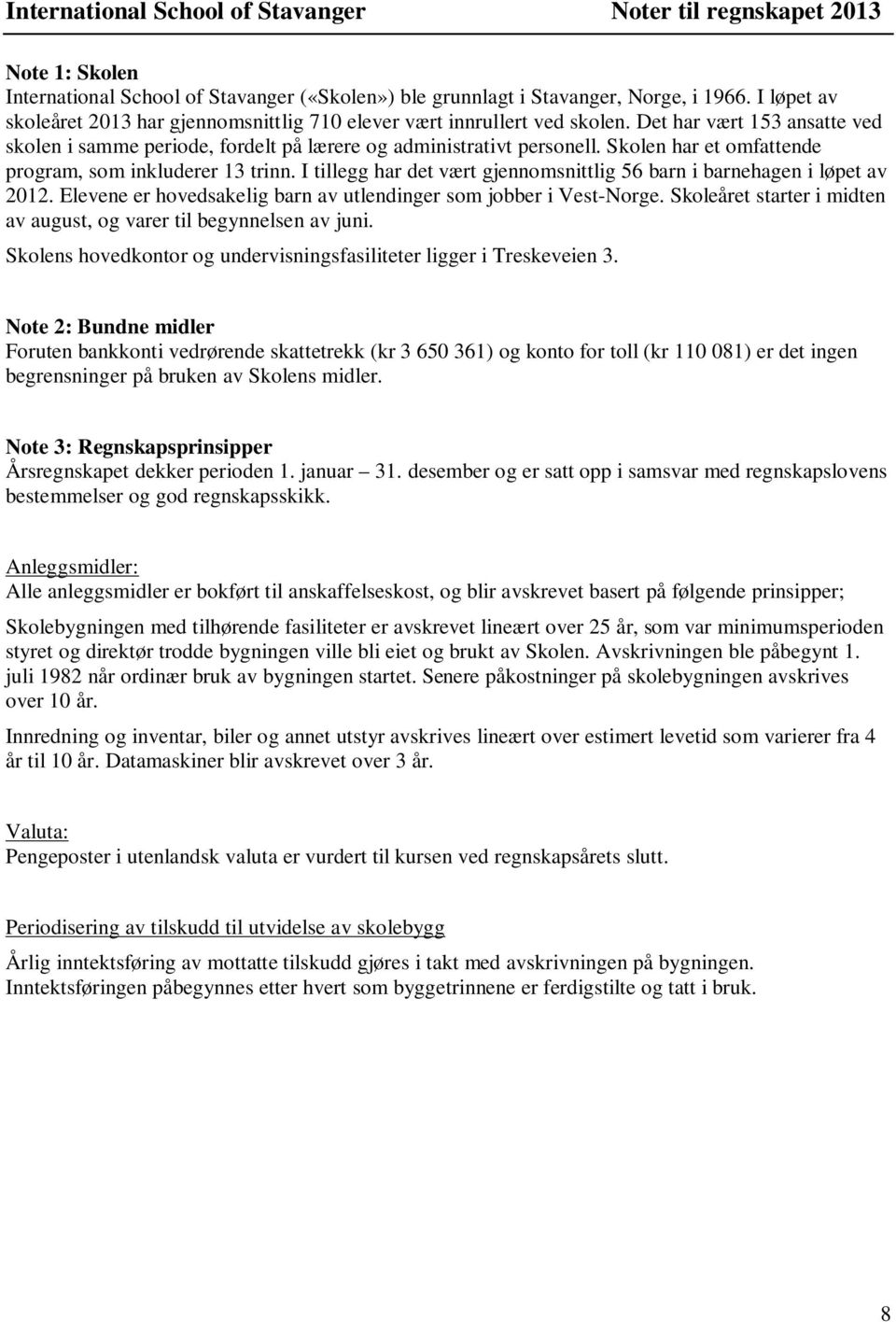 Skolen har et omfattende program, som inkluderer 13 trinn. I tillegg har det vært gjennomsnittlig 56 barn i barnehagen i løpet av 2012.