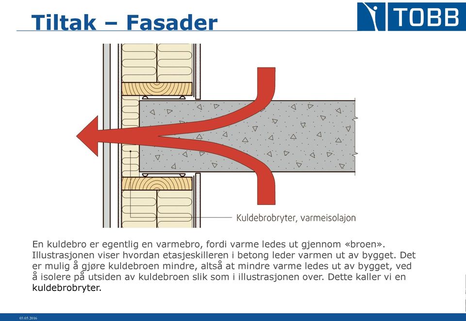 Det er mulig å gjøre kuldebroen mindre, altså at mindre varme ledes ut av bygget, ved å