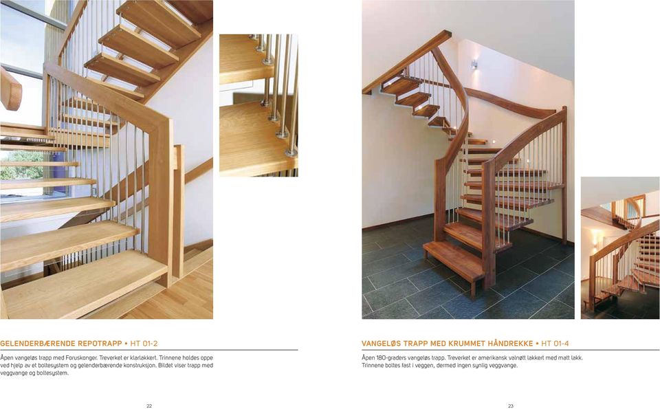 Bildet viser trapp med veggvange og boltesystem.