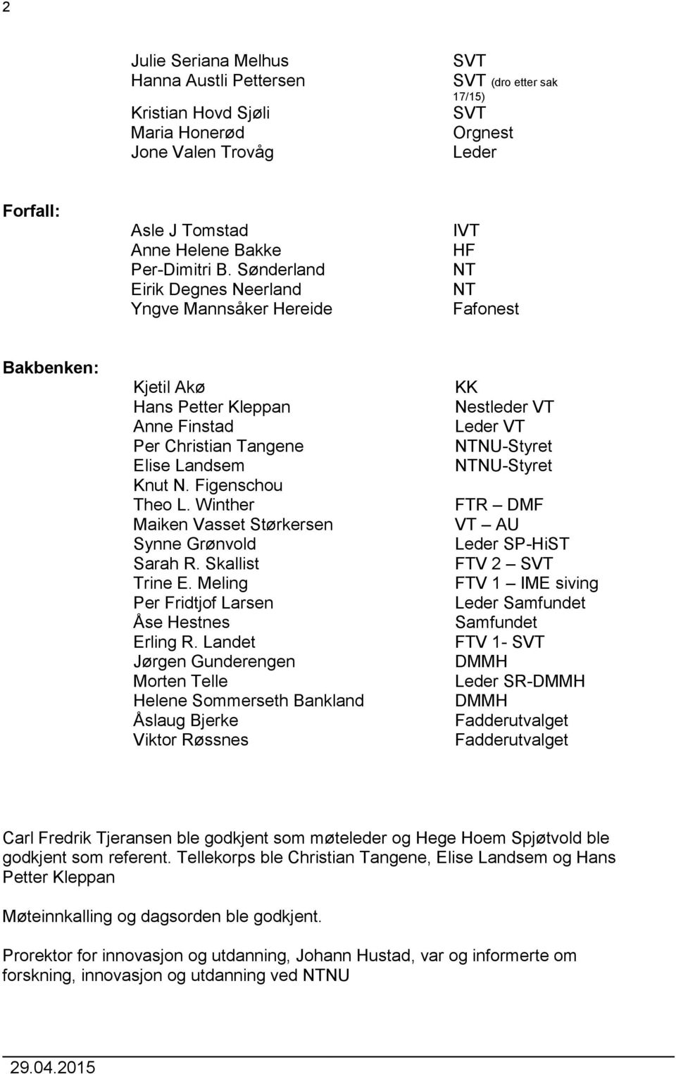 Winther Maiken Vasset Størkersen Synne Grønvold Sarah R. Skallist Trine E. Meling Per Fridtjof Larsen Åse Hestnes Erling R.