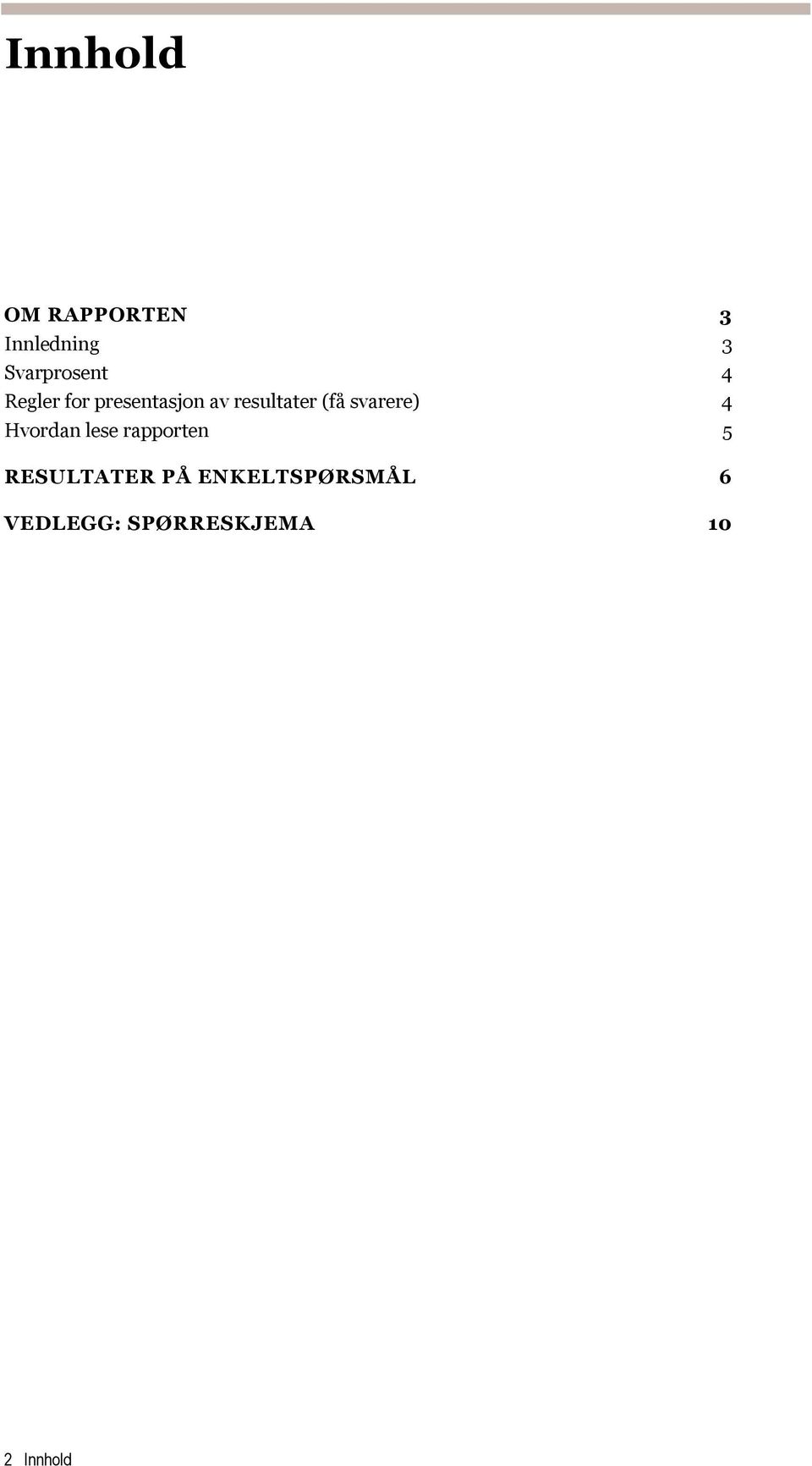 svarere) 4 Hvordan lese rapporten 5 RESULTATER