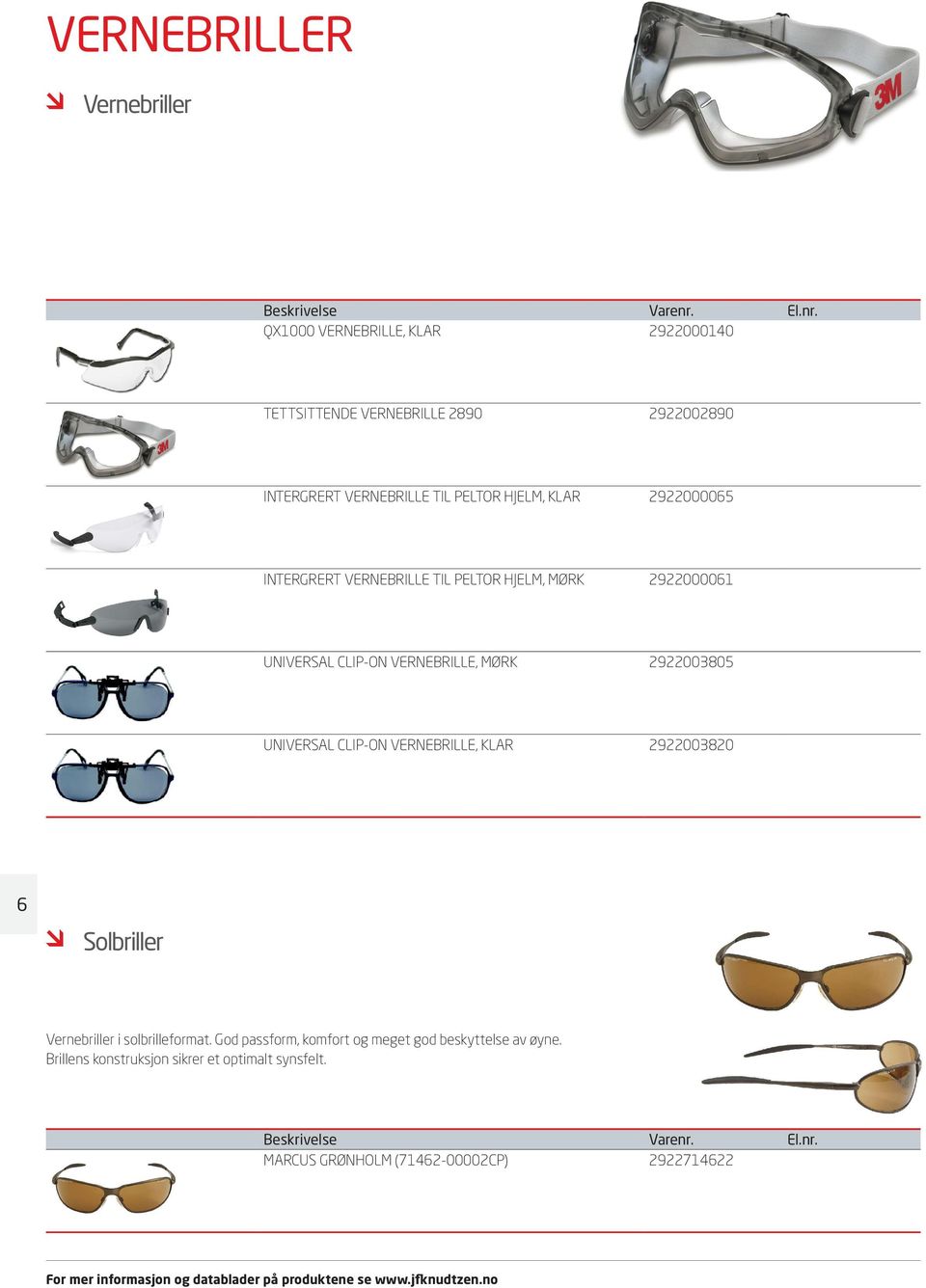 VERNEBRILLE, KLAR 2922003820 6 Solbriller Vernebriller i solbrilleformat. God passform, komfort og meget god beskyttelse av øyne.